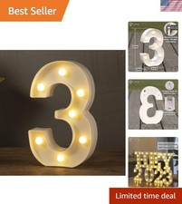 Light Up Numbers-3, LED Marquee Number Lights Sign 26 Alphabet and 10 Number ...