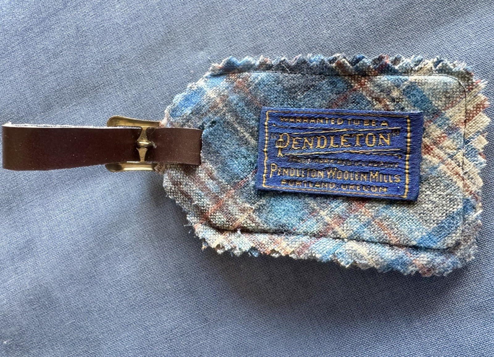 Tag Blue Plaid Leather Strap Deadstock