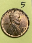 1913 LINCOLN WHEAT CENT,  high condition coin, AU, Almost Uncirculated #5