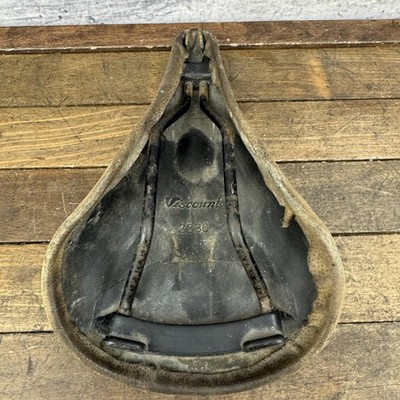 Selle Vintage Panasonic Viscount 2236 - Cuir Noir - VTT Années 1990