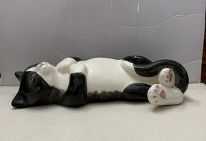 Ceramic Sleeping Cat | eBay
