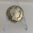 1902-S Barber Half Dollar 50c VG as Pictured