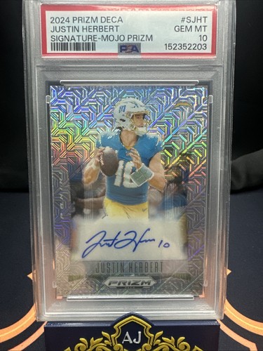 2024 Justin Herbert Prizm Deca /25 Auto PSA 10 #SJHT