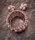 Vintage 1950 Milk Glass Cabochons  Bracelet & Clip on  Earrings Set