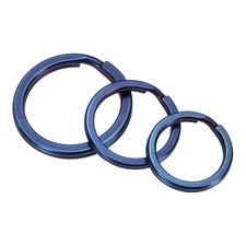 Titanium O-Ring Keychain 0.71"/0.79"/0.98", 3 Pcs Metal Split Rings, Blue