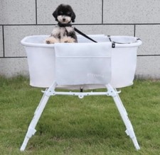 Pet Dog Bathtub Wash Station Bathing, Shower Grooming Grey Foldable by RYpetmia