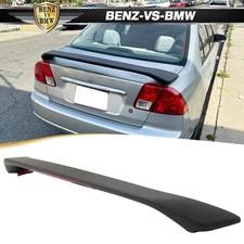 Fits 01-05 Honda Civic Oe Style Matte Black Trunk Spoiler Wled 3rd Brake Light