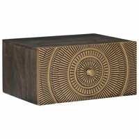 Nachttisch Handgefertigt Kaffeebraun 40 X 30 X 20 Cm Massivholz