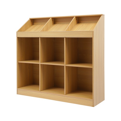 9-Cube Wooden Storage Bookcase, Open Shelf Cabinet, Modern Bookshelf Organizer - Picture 6 of 15