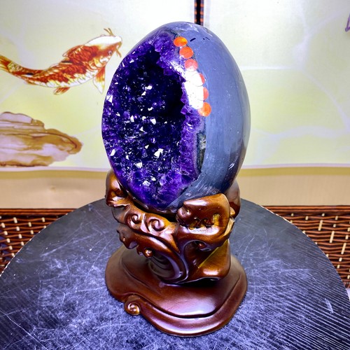 7.25LB High quality Natural Amethyst geode quartz crystal Dinosaur egg healing - Picture 3 of 12