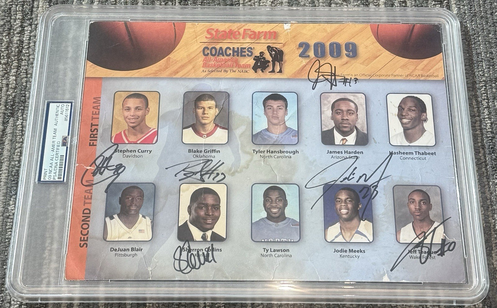 Stephen Curry Autographed Signed 2009 Mcdonalds All American Team 2009 Mens McDonalds All American Team Photo Harden PSA/DNA 