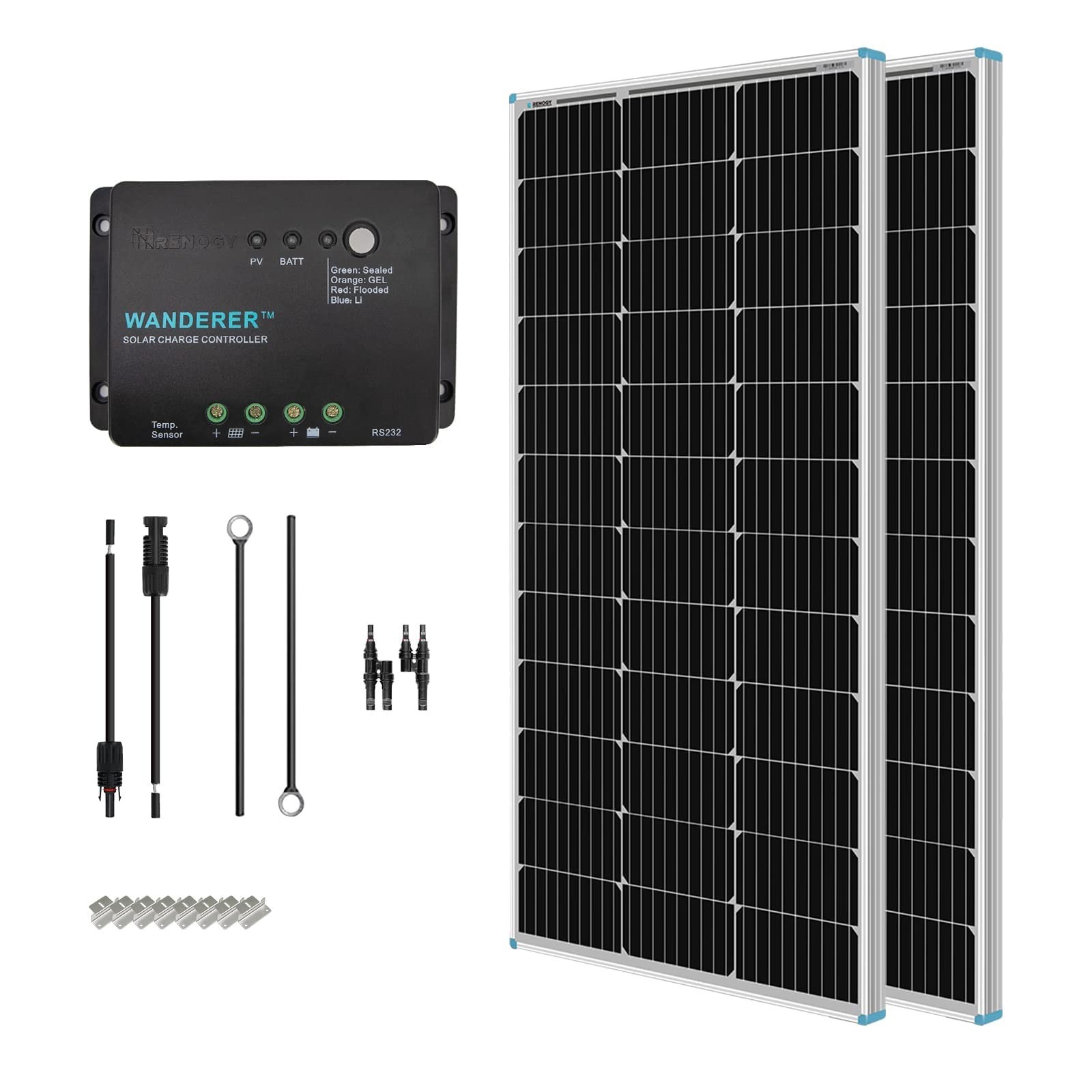Renogy 200 Watt 12 Volt Monocrystalline Solar Panel Starter 