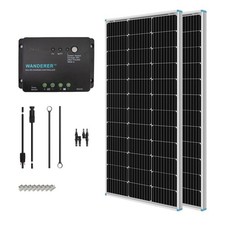 Renogy 200 Watt 12 Volt Monocrystalline Solar Panel Starter Kit with 2 Pcs 10...