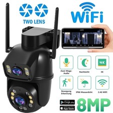 8MP HD FUNK WLAN WIFI IP NETZWERK CAMERA Outdoor AUßEN ÜBERWACHUNGSKAMERA 4K DHL
