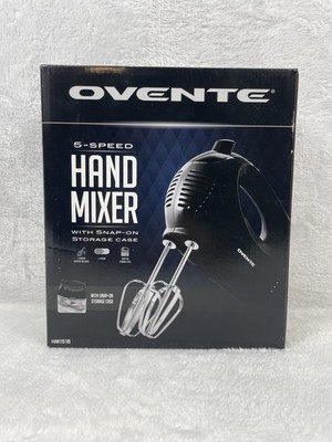 *NEW* Ovente 5 Speed Electric Hand Mixer and Snap-On Storage Case (HM151B)