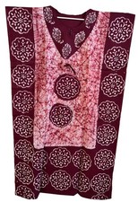 Regular One Size Kaftan Long White Maroon Womens Kimono Sleeve Adjustable Maxi