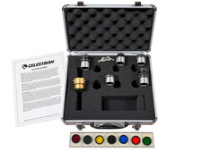 Celestron 1.25" Plossl Eyepiece  Filter Kit Barlow Aluminum Case Telescope