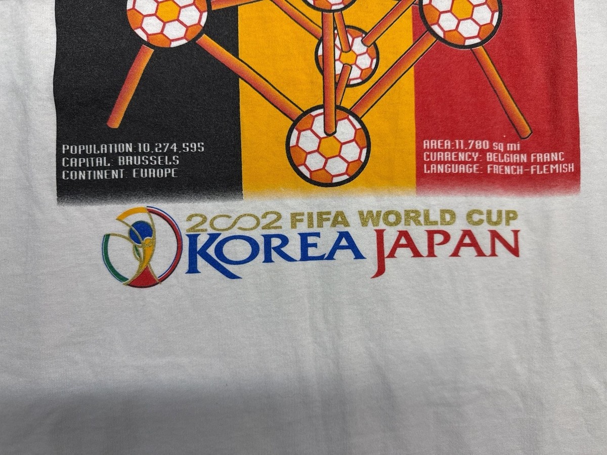 Vintage 2002 FIFA World Cup Korea Japan Belgium T-Shirt Size M | eBay