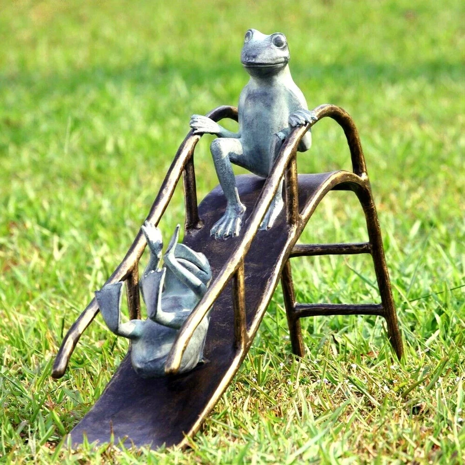 Sliding Frogs Garden Sculpture Statue Whimsical Playing Frogs ~ SPI Home - Image 2 of 2