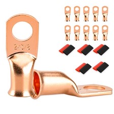 10 PCS Battery Terminal Connectors, Battery Cable Ends Lugs, 2 Gauge Wire Con...