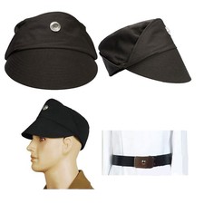 Black Cap Belt Waistband Cosplay Hat Halloween Carnival Accessories Adult Unisex