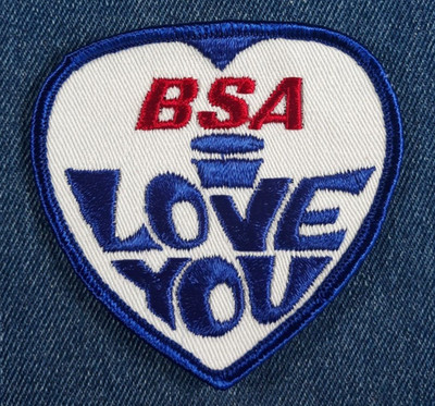 NOS 70s Original Vintage BSA I LOVE YOU 3.5''Patch Motorcycle Gold Star Rocket