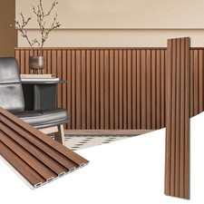 48 X 6 INCH WPC WOOD SLAT WALL PANELS 3D WALL ACCENTS 16 PACK TEAK REAL WOOD