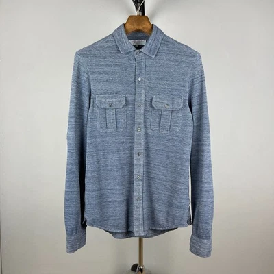 Chemise décontractée boutonnée en coton bleu marron Orlebar pour homme - tail... - Photo 1/4