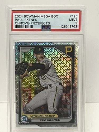2024 TOPPS BOWMAN CHROME MEGA BOX PAUL SKENES CHROME- PROSPECTS PSA 9 MINT