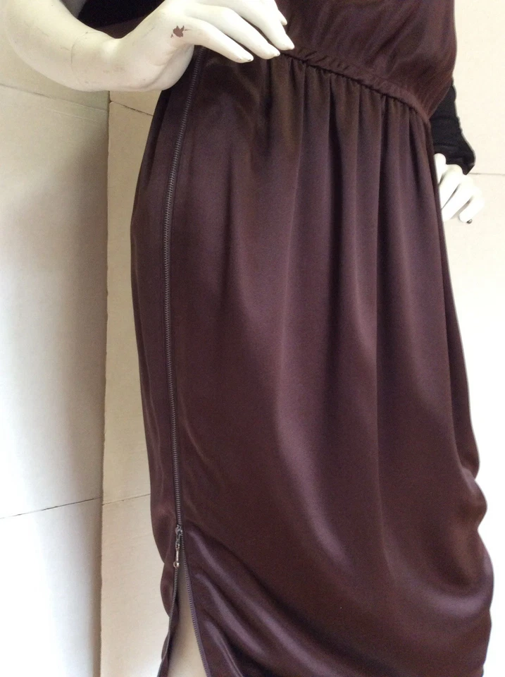 Vestido THOMAS WYLDE Marrón Seda Talla S Foto 4 de 4