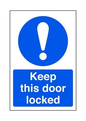 Keep this door lock - Brandschutzbeschilderung, Brandschutztürschilder PVC Aufkleber Dibond