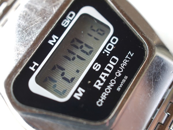 Rado LCD Chrono-Quarz Ø36mm x 38mm Uhr & NSA Rado Armband GEBRAUCHT