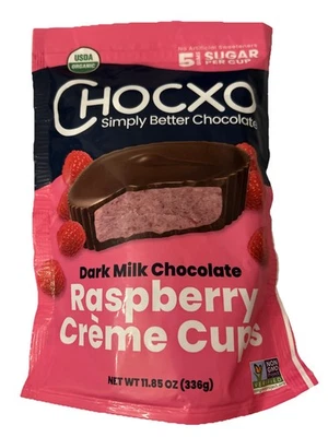 Chocxo Simply Better Chocolate Dark Milk Chocolate Raspberry Crème Cups 11.85 Oz