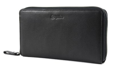 Esquire Primavera Zip Around Wallet Geldbörse Black Schwarz Neu