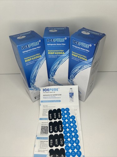 Pack De 4 Filtres à Eau ICEPURE RWF0900A - Compatibles Maytag UKF8001, WRX735SDHZ, Etc. - Certifiés NSF