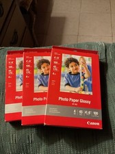 NEW 3 Pack Lot Canon PIXMA Photo Paper Glossy, 4"x6", 100 Sheets, GP-502, Inkjet