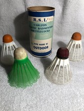 Vintage Carlton Badminton Plastic Shuttlecocks in Original Can R.S.L G4440