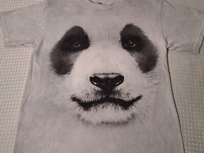 San Diego Zoo Wildlife Panda Face White Grey Cotton T-shirt Size S The Mountain