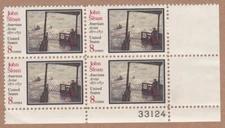 1433 PLATE BLOCK WITH PLATE # MNH/OG 8¢ JOHN SLOAN