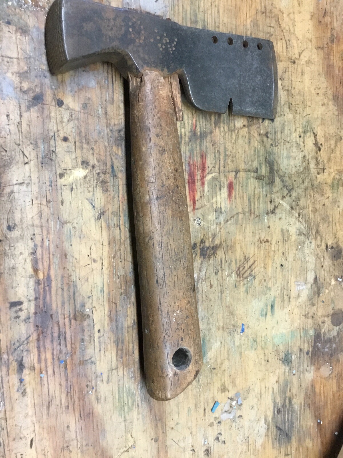 Plumb Antique Roofing Hatchet 4 Hole With Original Handle 6 1/2” Head