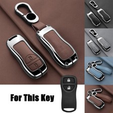 Funda para llave de coche de cuero de aleación de zinc para Nissan 350Z Pathfinder X-Trail Tiida