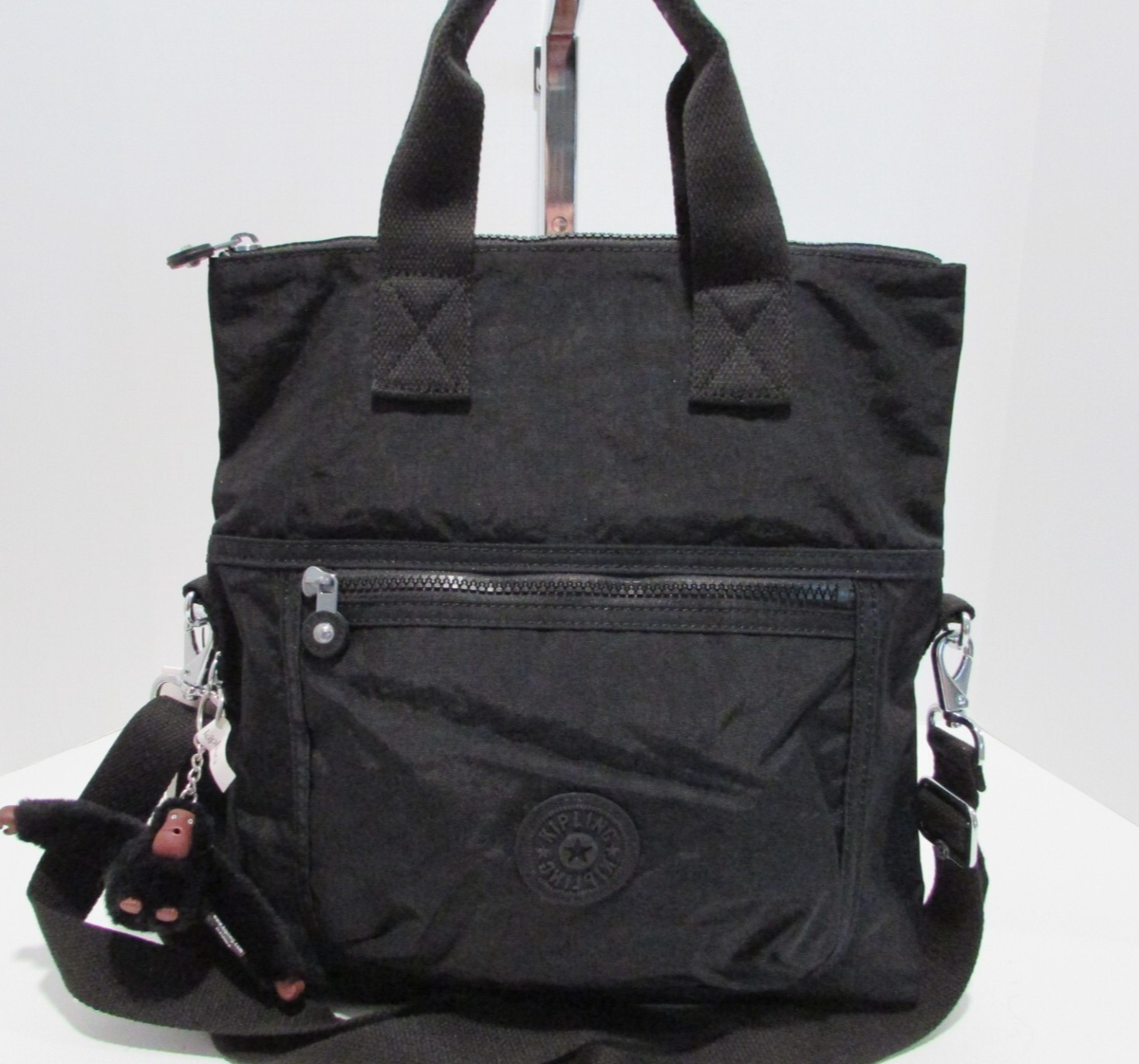 Kipling Eleva Convertible Crossbody Shoulder Bag Tote Black NWT