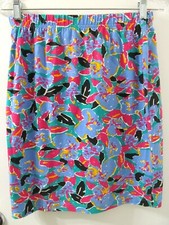 KEN DONE Art to Wear colorful SKIRT size SML vtg 80s