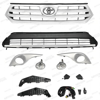 11PC For Highlander 2011-2013 Upper Lower Grill Fog lamp Bumper Retainer Bracket
