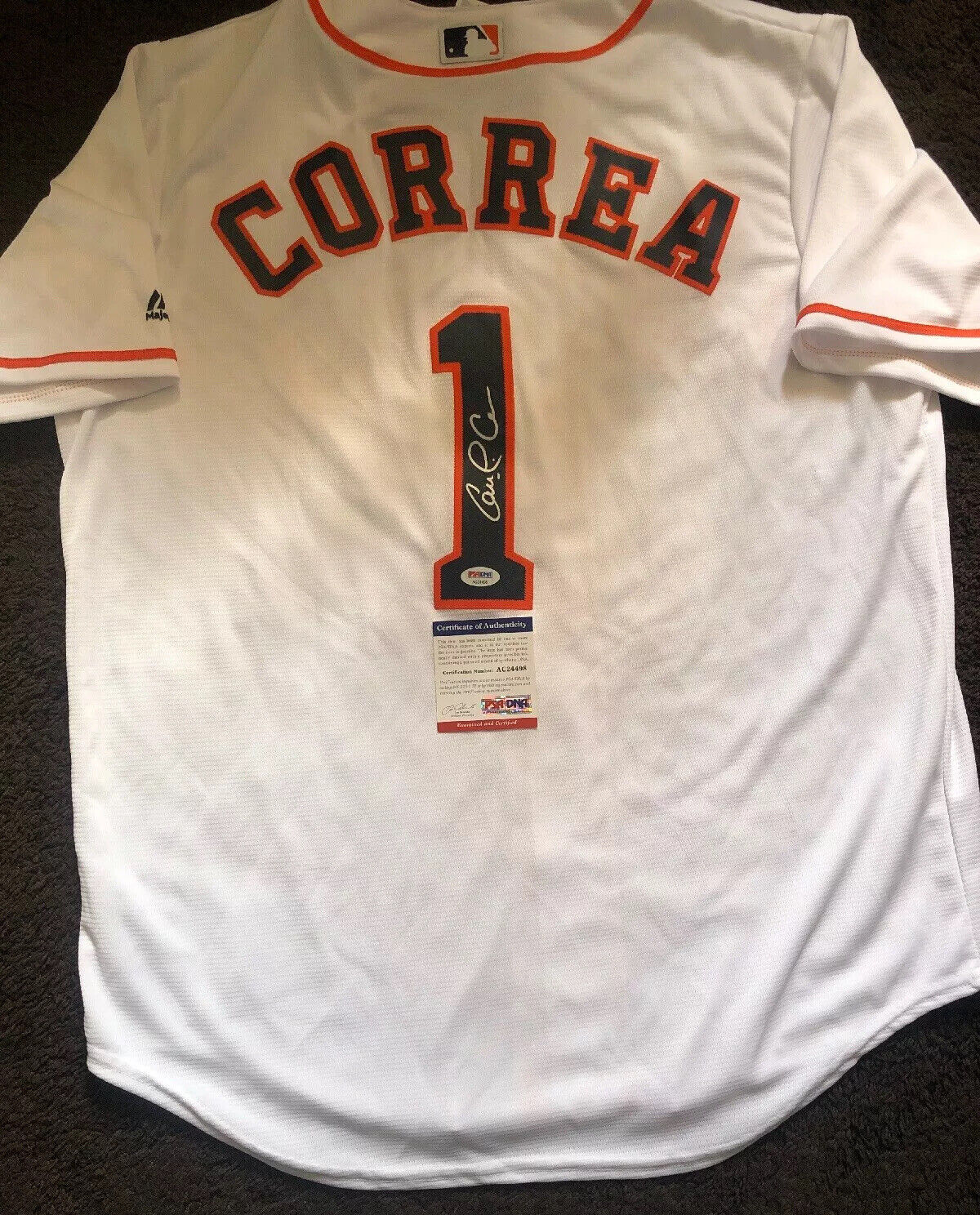 Carlos Correa Signed Autographed Majestic Houston Astros Jersey PSA/DNA COA  1