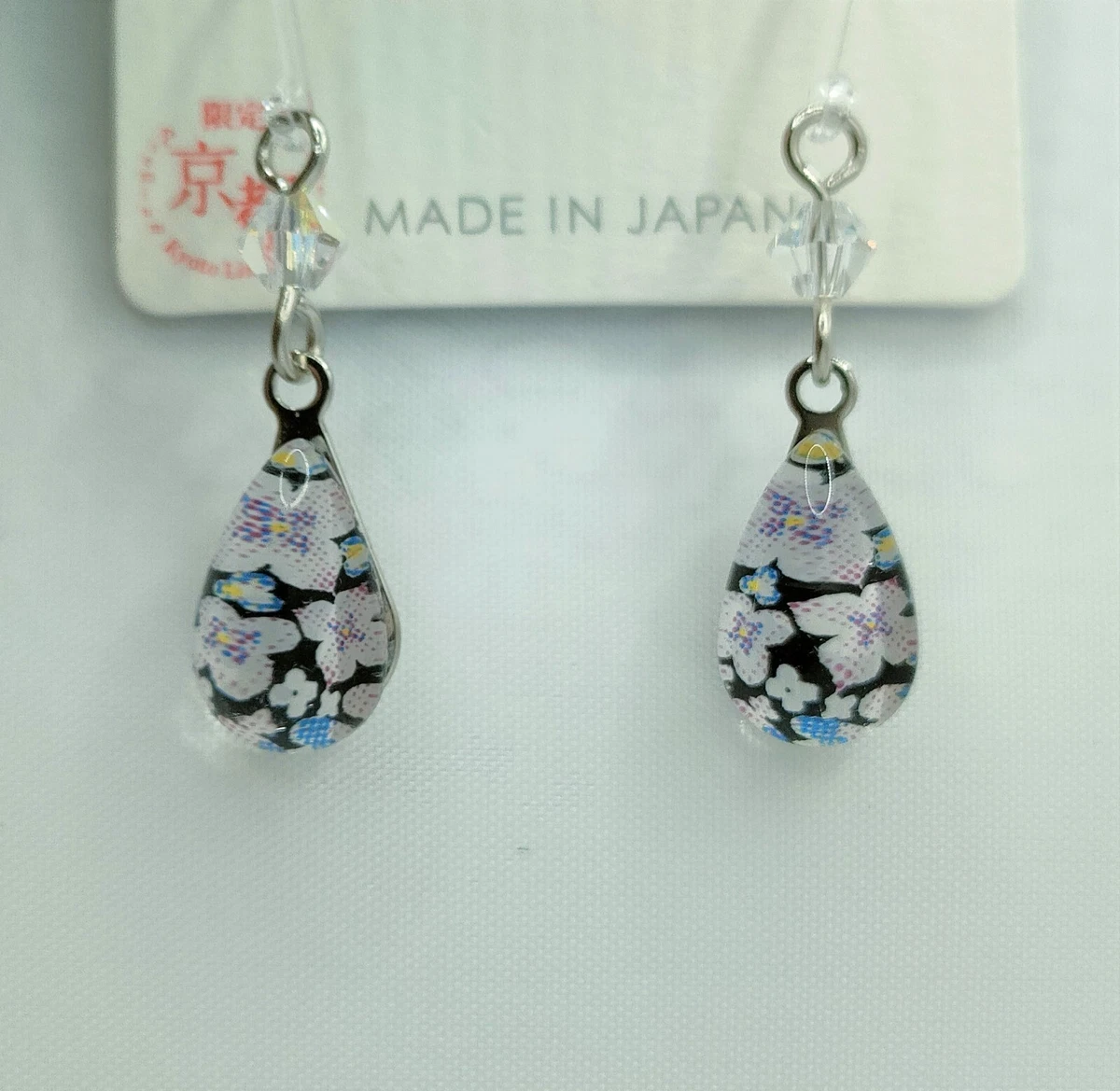 Kyoto Limited Hanamachi Glass Glass Craft Petite Drop Earrings plastic hooks