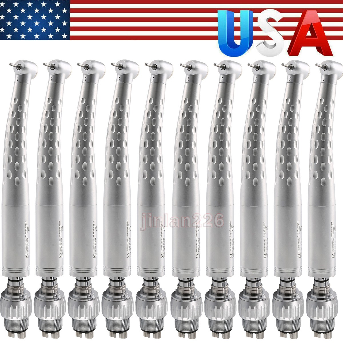 Dental High Speed Handpiece With 4-Hole Quick Coupler - GB4 Push Button Autochuck, KaVo Fit