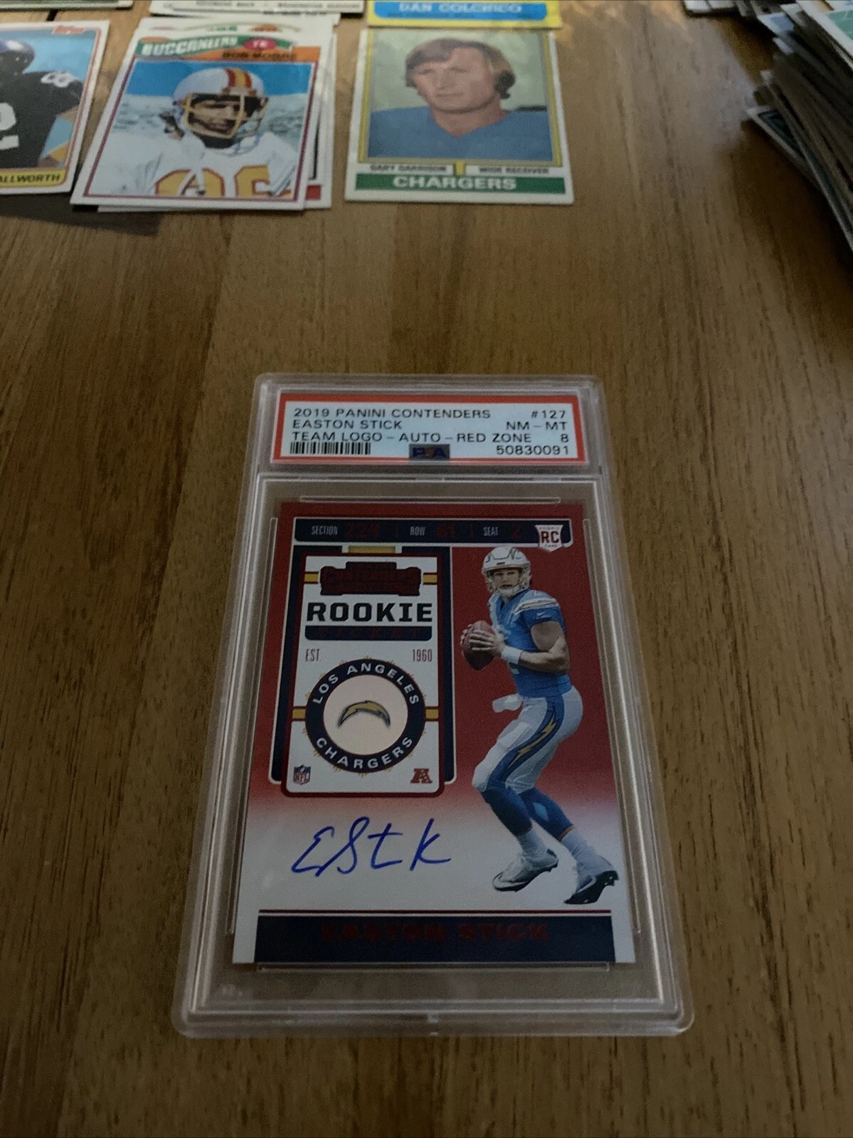 Easton Stick Panini Contenders #127 Autograph Team Helmet Red Zone