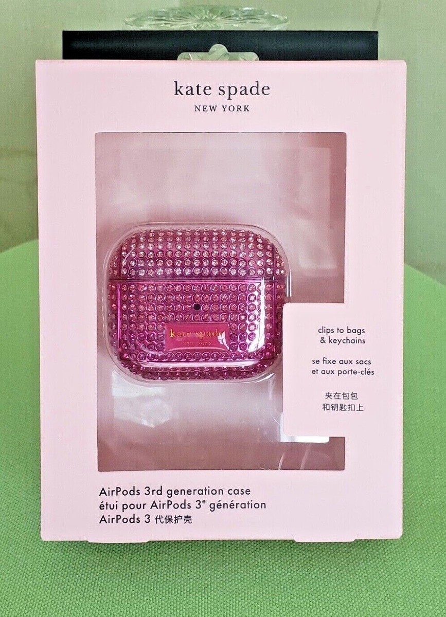 KATE SPADE AIRPODS 3RD GENERATION CASE GALA RHINESTONE:NWT PINK