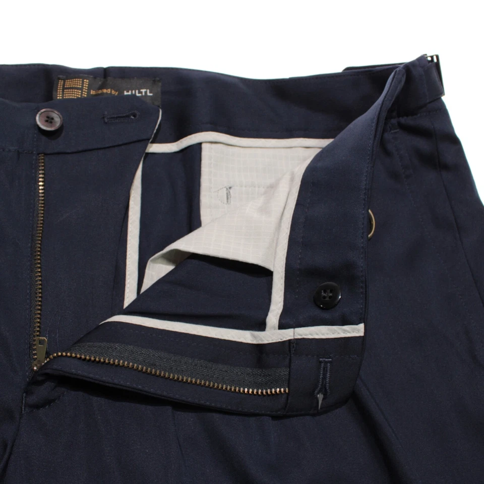 Hiltl NWT Dress Pants Size 52 36 US Tamaro Solid Blue Lyocell Blend Pleated - Image 2 of 4